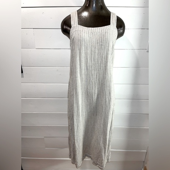 TRISTAN – Vintage Beige Striped Tunic Dress P/S - Picture 1 of 8